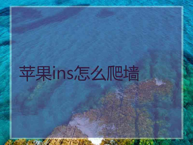 苹果ins怎么爬墙