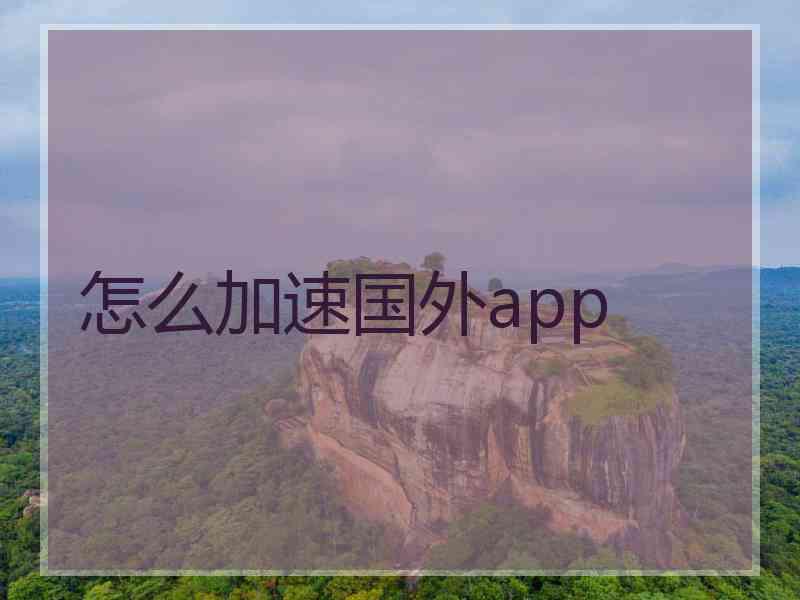 怎么加速国外app