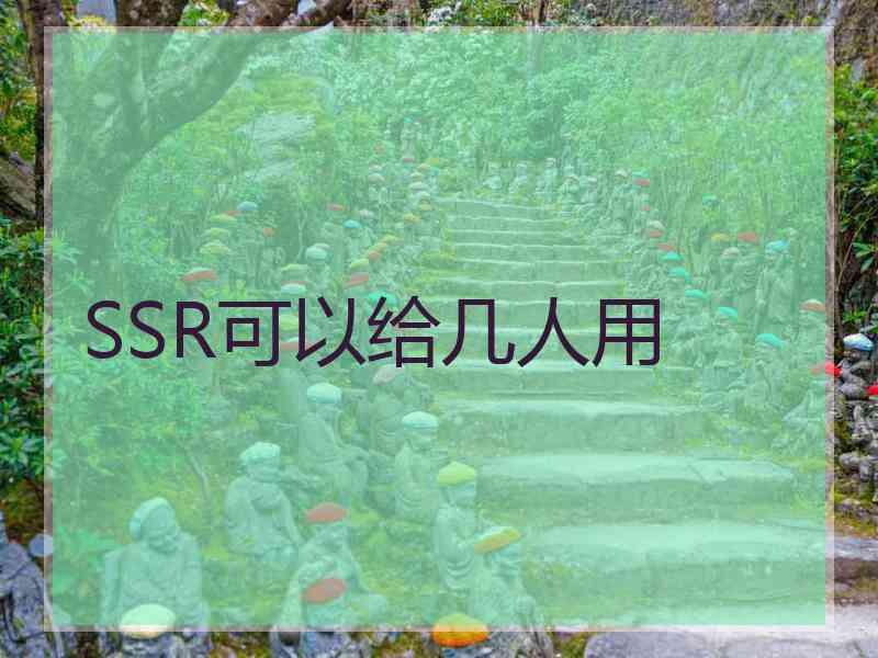 SSR可以给几人用