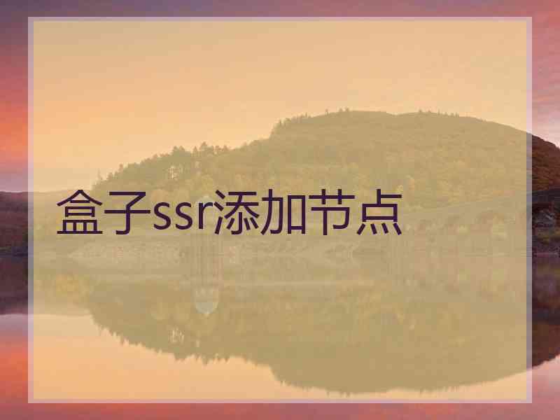 盒子ssr添加节点