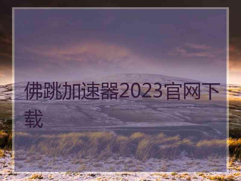 佛跳加速器2023官网下载