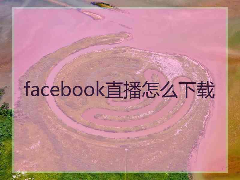 facebook直播怎么下载